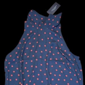 Tommy Hilfiger Navy Top with Red Polka Dots